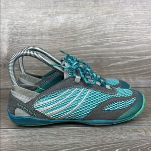 Merrell Pace Glove Crystal Teal Gray Womens Sz 5 Vibram Barefoot Minimalist Shoe
